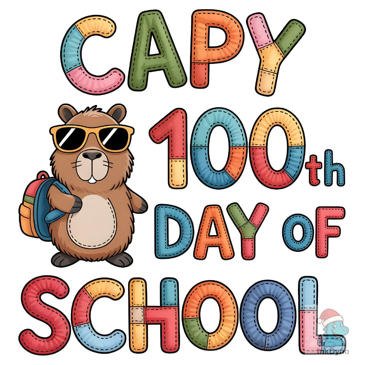 Funny Capy 100th Day of School