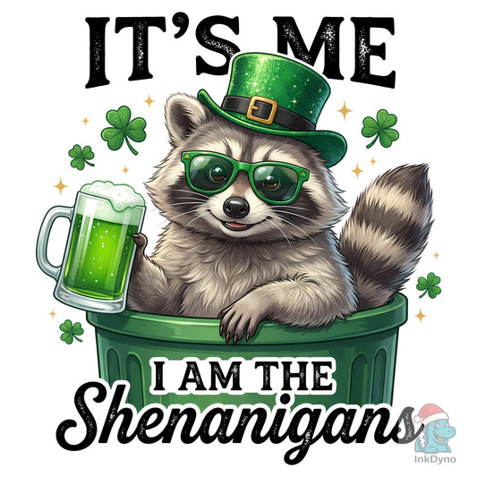 Funny St Patrick's Day Raccoon - DTF Transfer