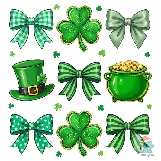 Shamrock Bows Leprechaun Hat - DTF Transfer