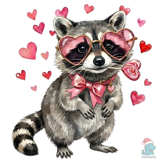 Valentine's Day Raccoon - DTF Transfer