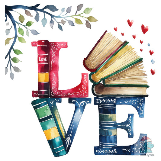 Book Love Bookish Hearts - DTF Transfer