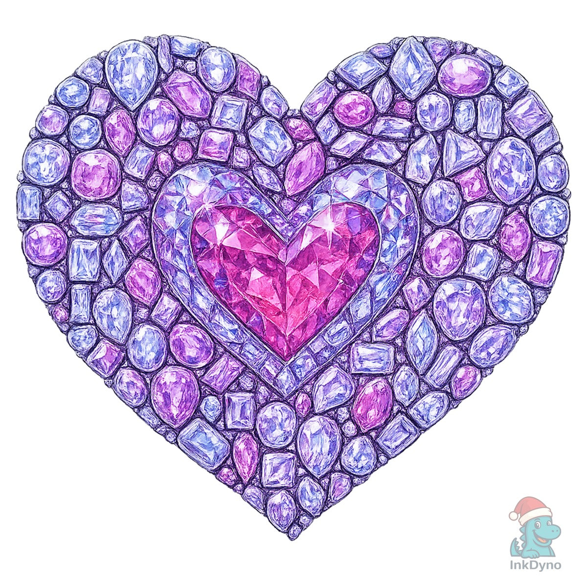 Faux Rhinestone Purple Heart