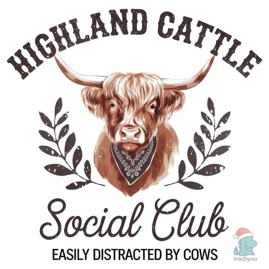 Highland Cow Cattle Social Club - DTF Transfer