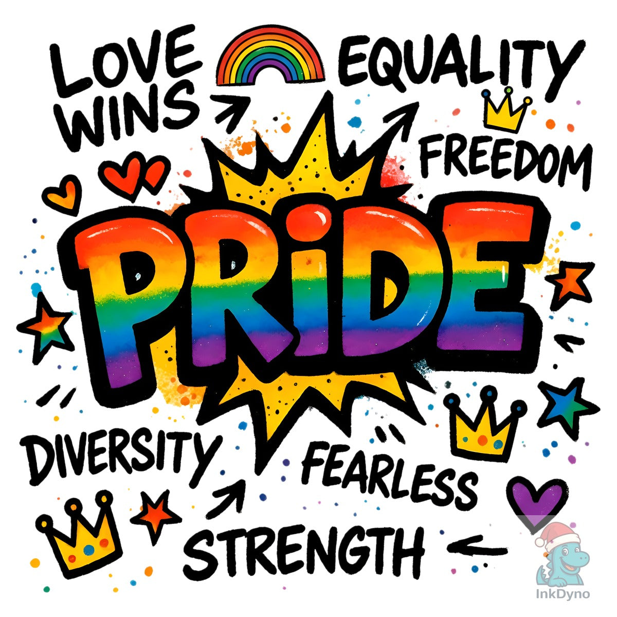 Pride Rainbow Typography Sublimation
