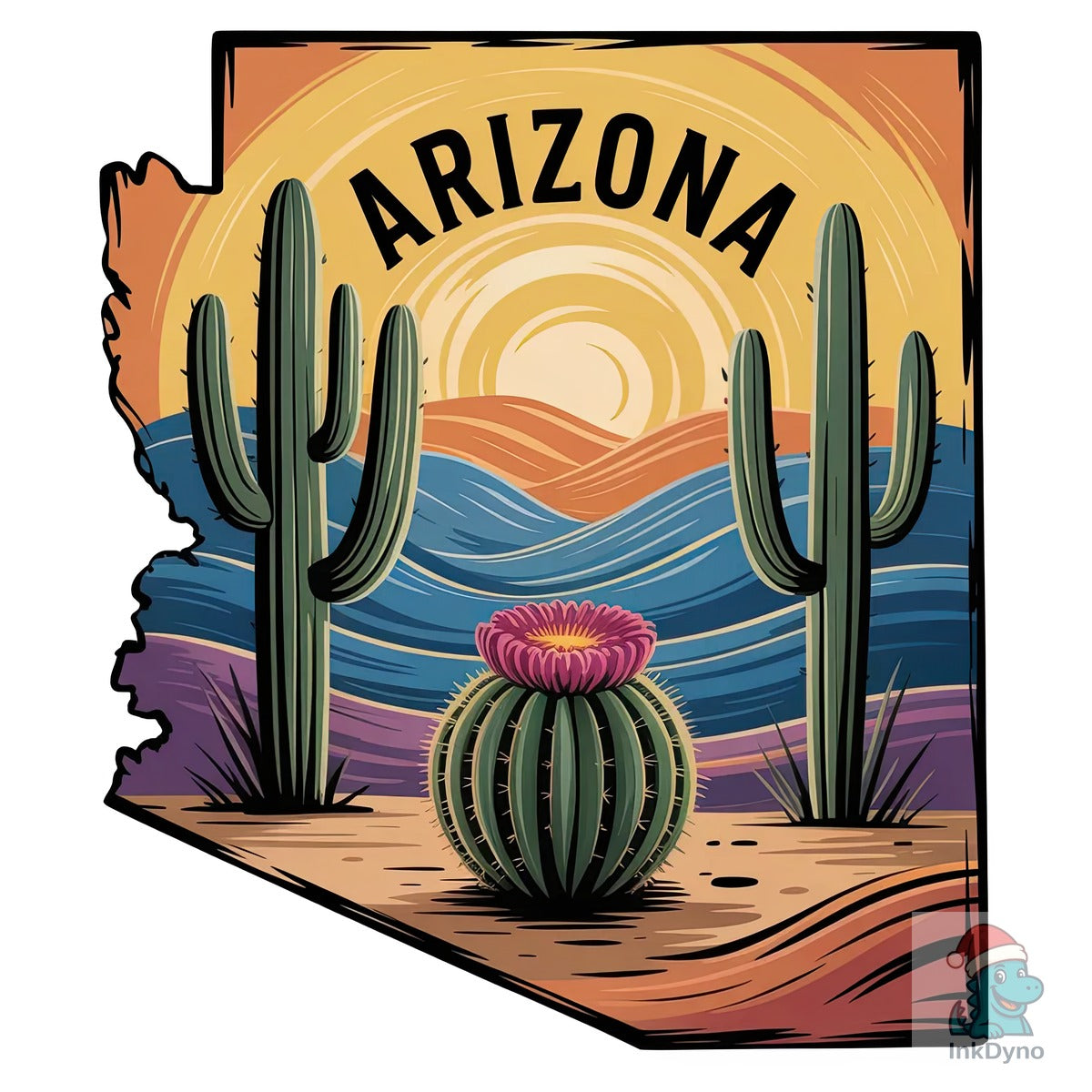Arizona Desert Cactus Sublimation Design