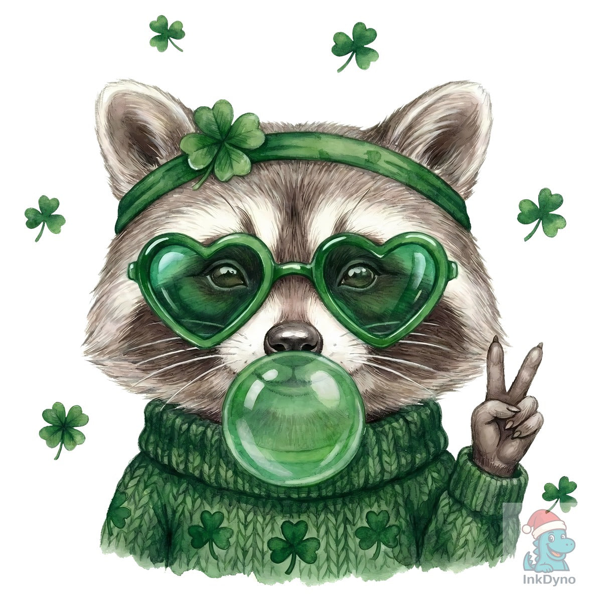 Cute St Patrick's Day Raccoon