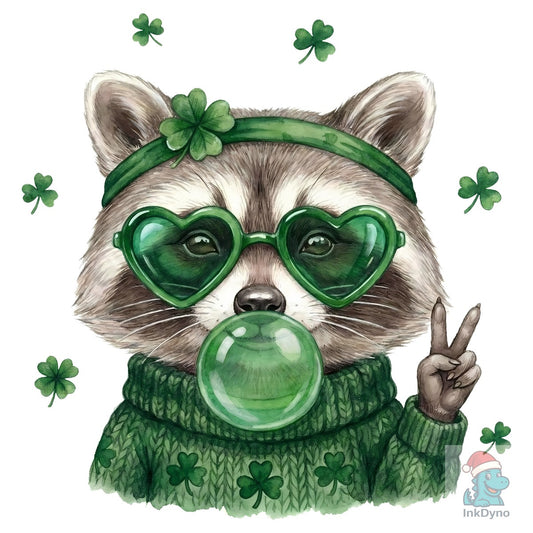Cute St Patrick's Day Raccoon - DTF Transfer