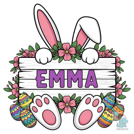 Custom Name Board Easter Bunny - DTF Transfer