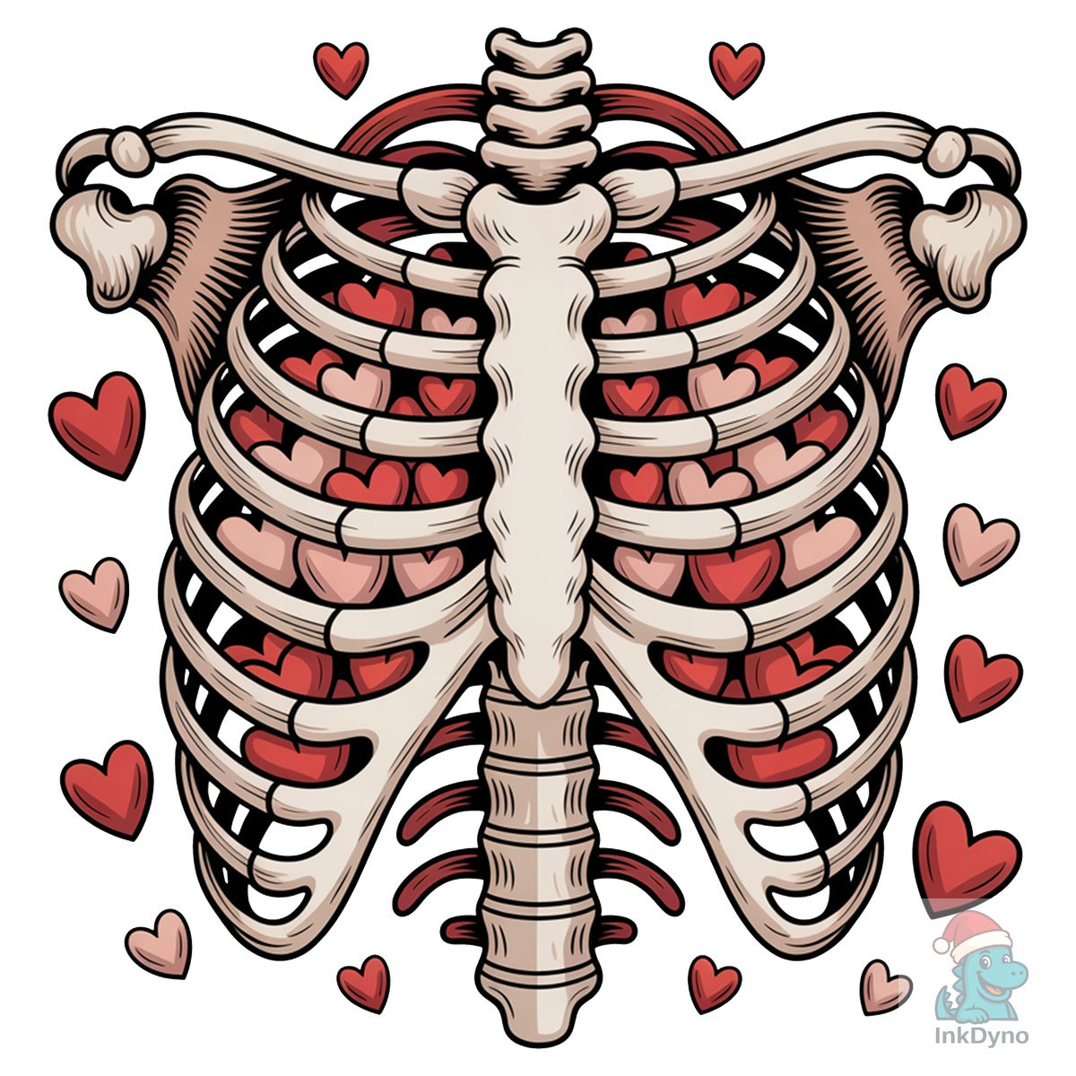 Ribcage Heart Love Skeleton