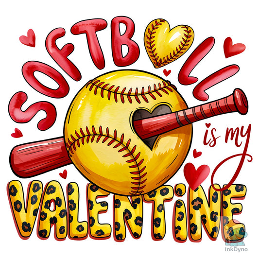 Xoxo Softball Valentine Softball - DTF Transfer
