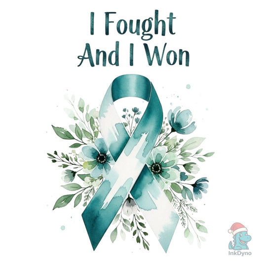 Cervical Cancer Awareness Floral Teal - DTF Transfer