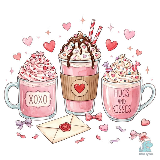 Cute Valentine Hot Chocolate XOXO - DTF Transfer