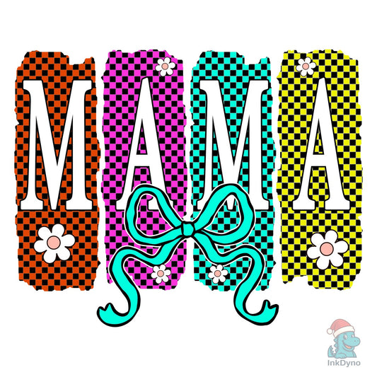 Retro Checkered Mama Preppy Mom - DTF Transfer