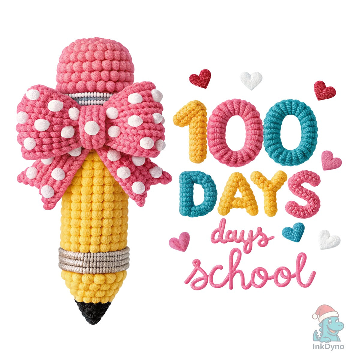 100 Days of School Faux Yarn Pencil