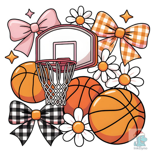 Basketball Coquette Game Day Basket - DTF Transfer