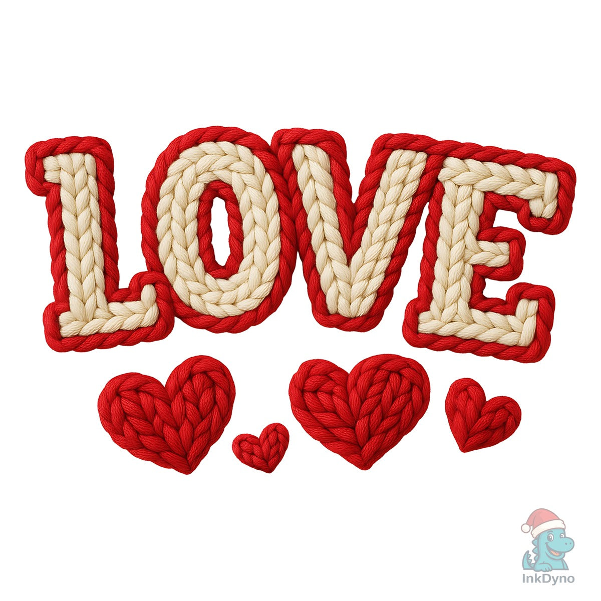 Faux Yarn Crochet Love Valentine's Day