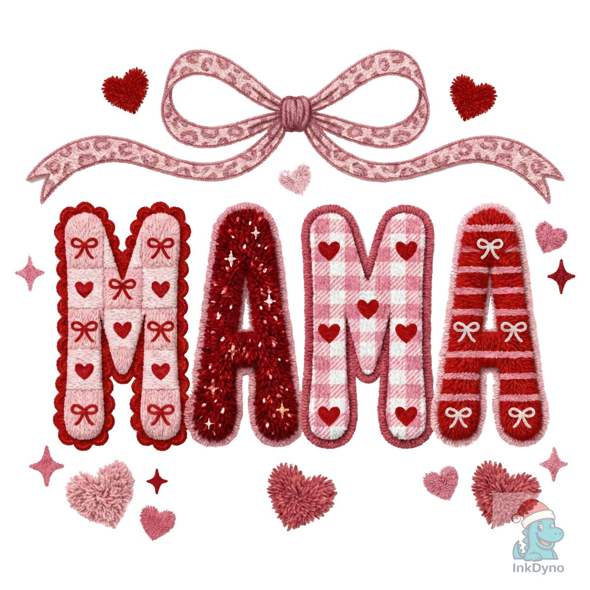 Mama Valentine Faux Yarn Text
