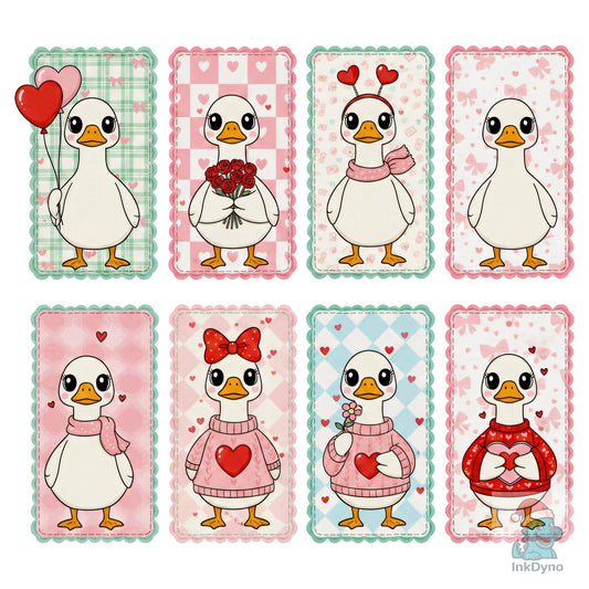Cute Goose Valentine Card - DTF Transfer