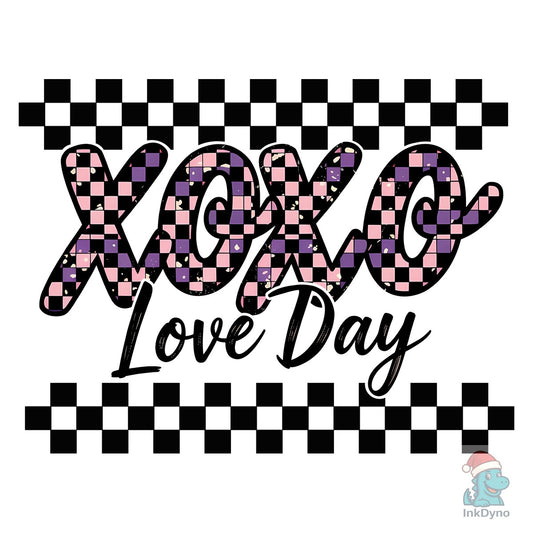 Retro XOXO Checker Valentine Design - DTF Transfer