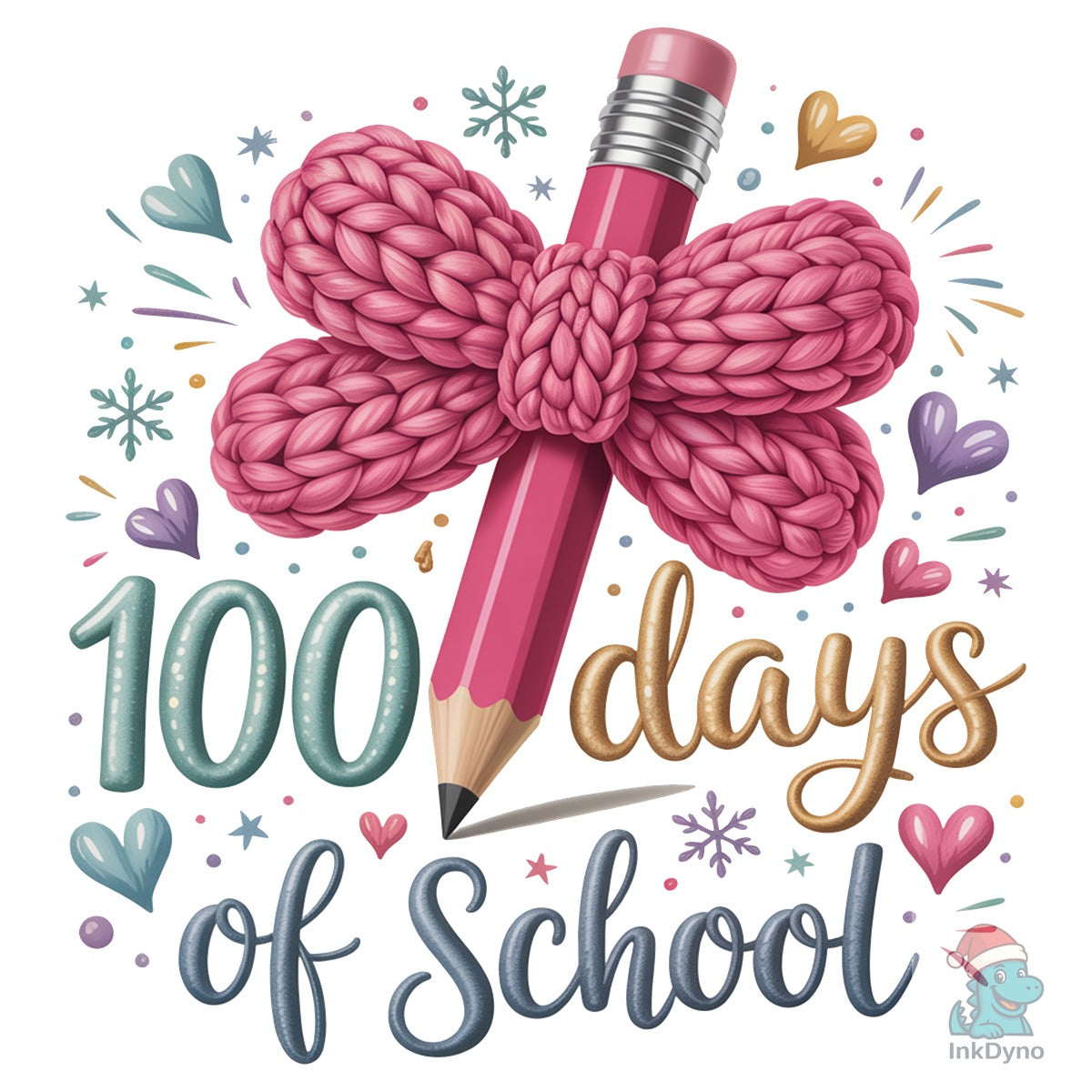 100 Days of School Faux Knit Pencil