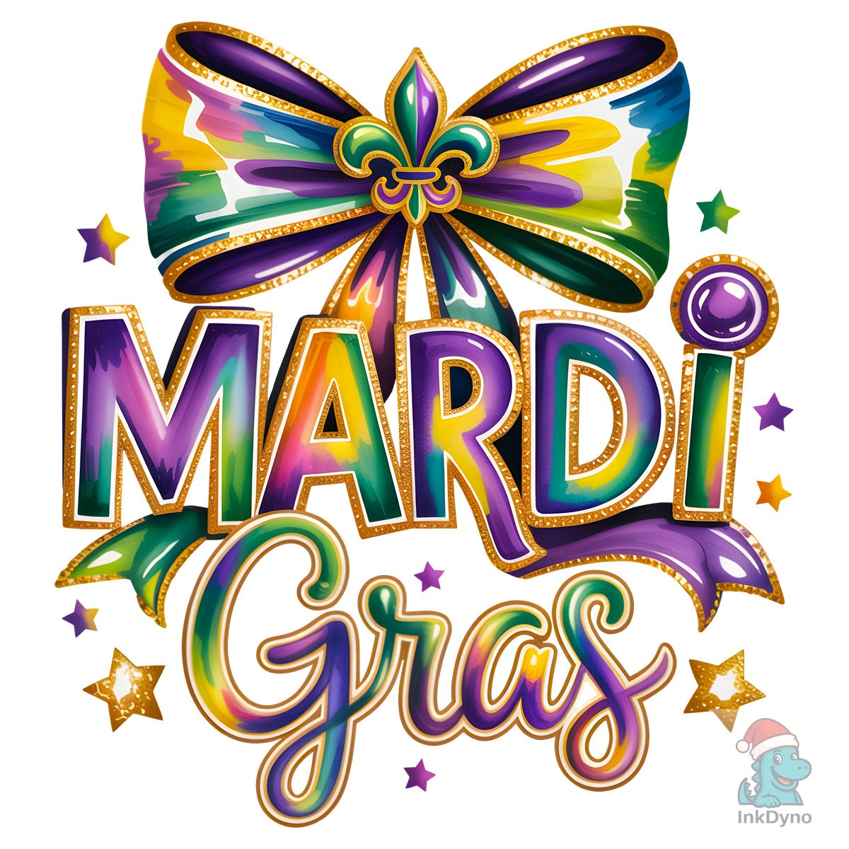 Brushstroke Coquette Mardi Gras Bow
