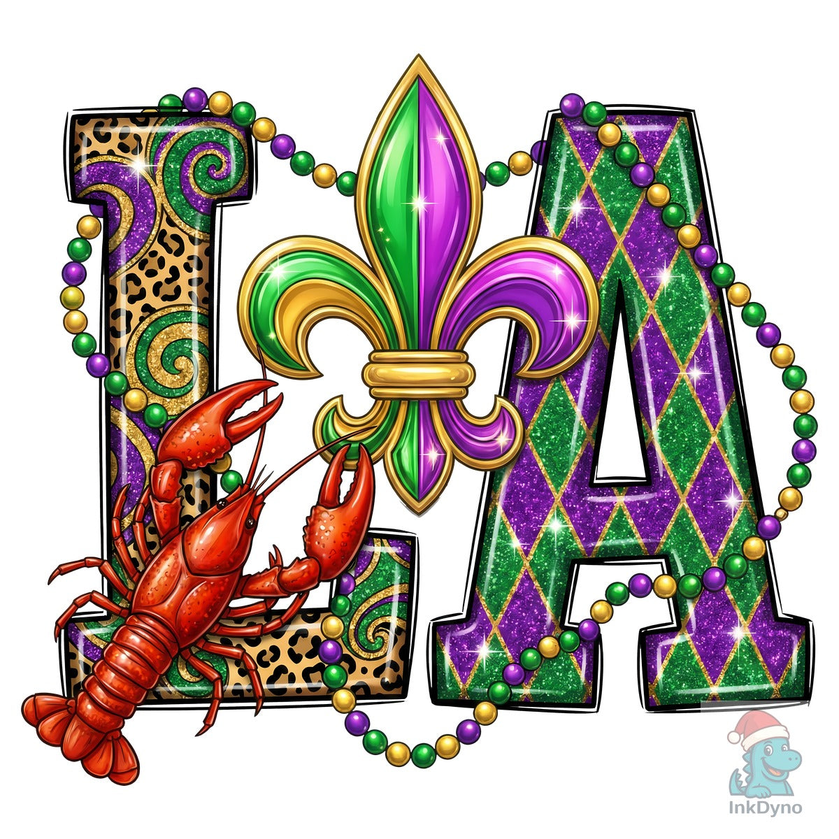 Louisiana Mardi Gras LA Sublimation