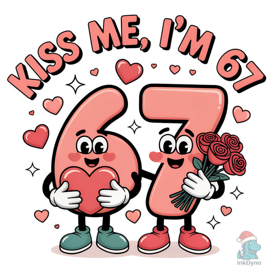 67 Valentine's Day Kiss Me I'm 6 7 - DTF Transfer