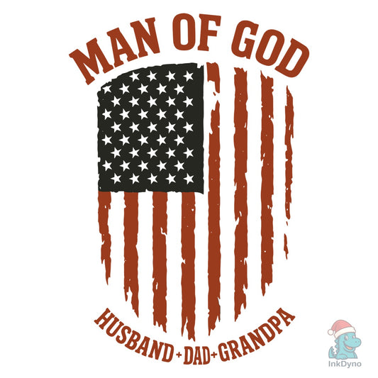 Man of God Patriotic Shield - DTF Transfer