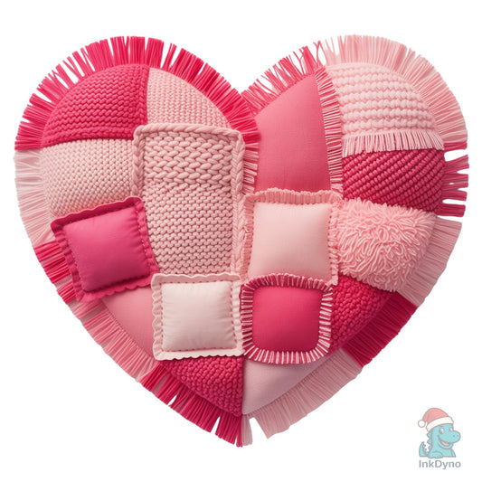 Patchwork Plush Valentine Heart - DTF Transfer