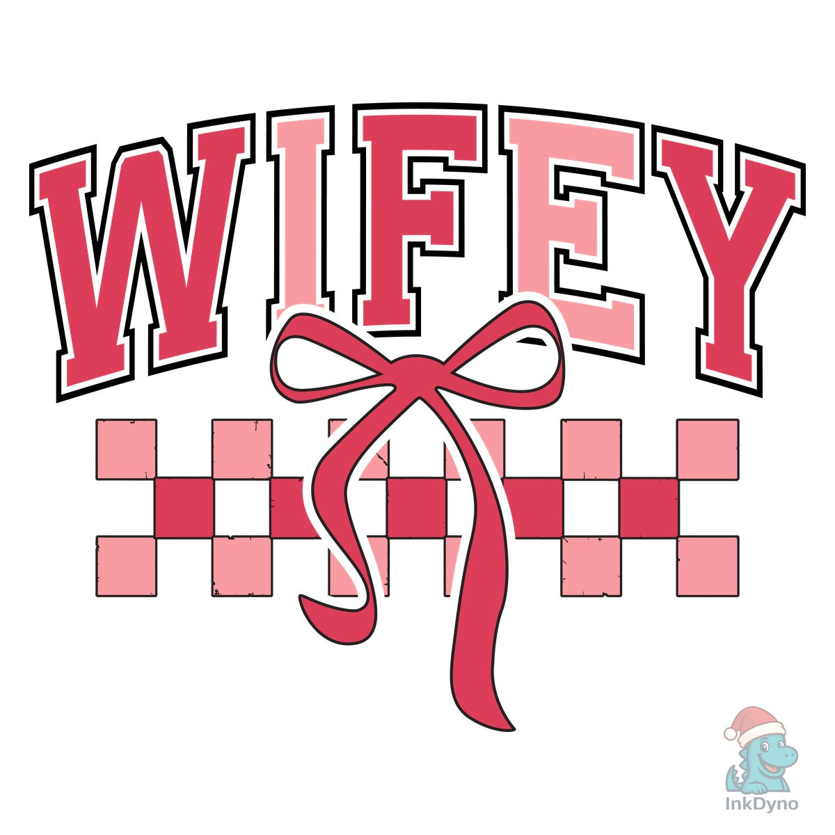 Wifey Retro Bow & Checker Valentine