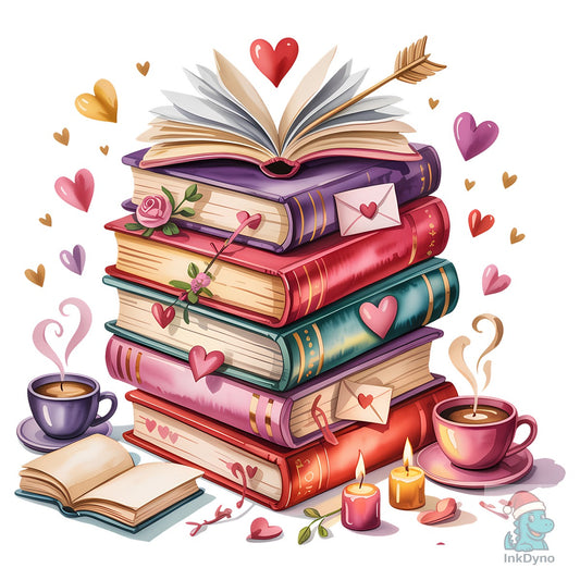 Book Valentine Sublimation T-shirt - DTF Transfer