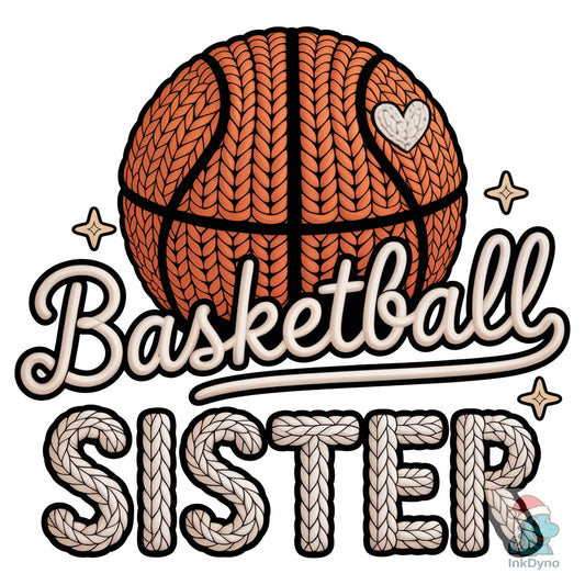 Cozy Knit Basketball Sister - DTF Transfer