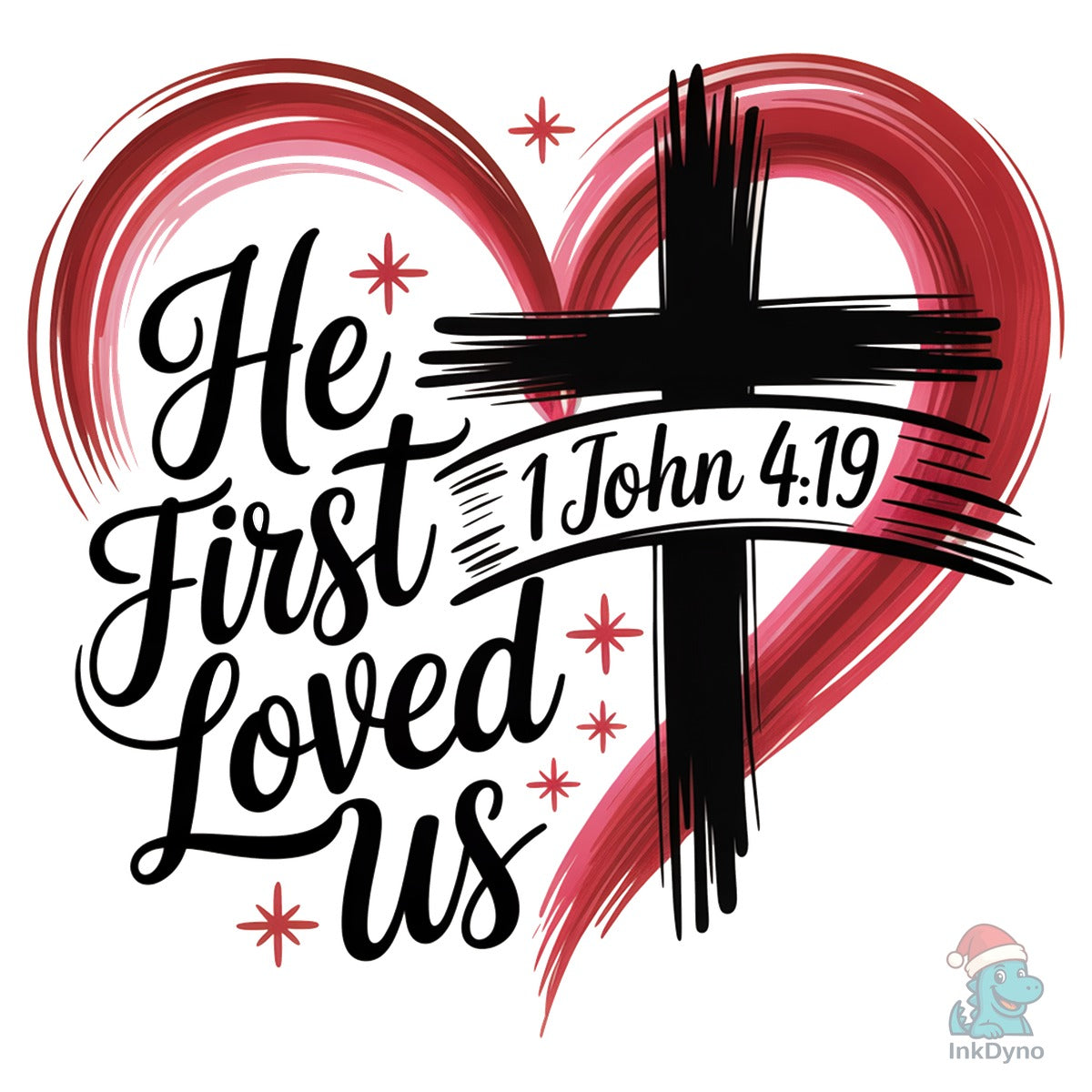 He First Loved Us Heart Cross