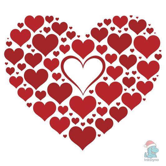 Love Valentine Heart Shape T-shirt - DTF Transfer