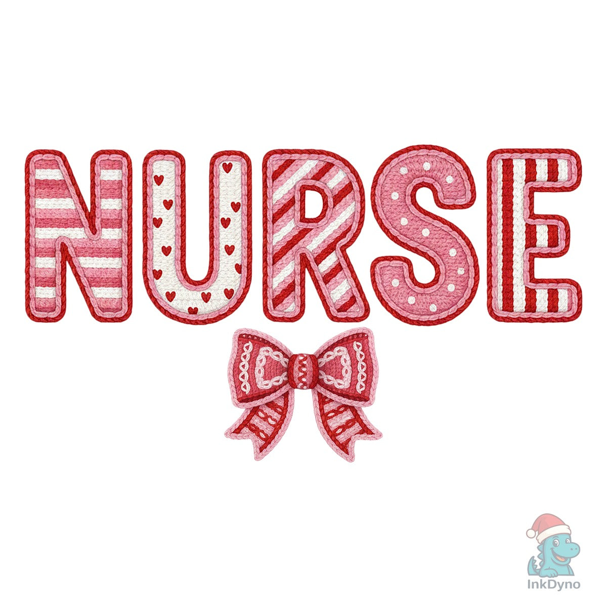 Yarn Faux Valentine Nurse Coquette Bow