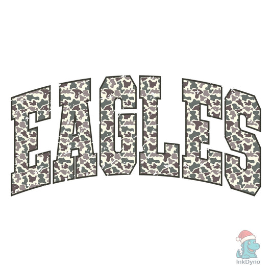Camo Eagles School Mascot - DTF Transfer