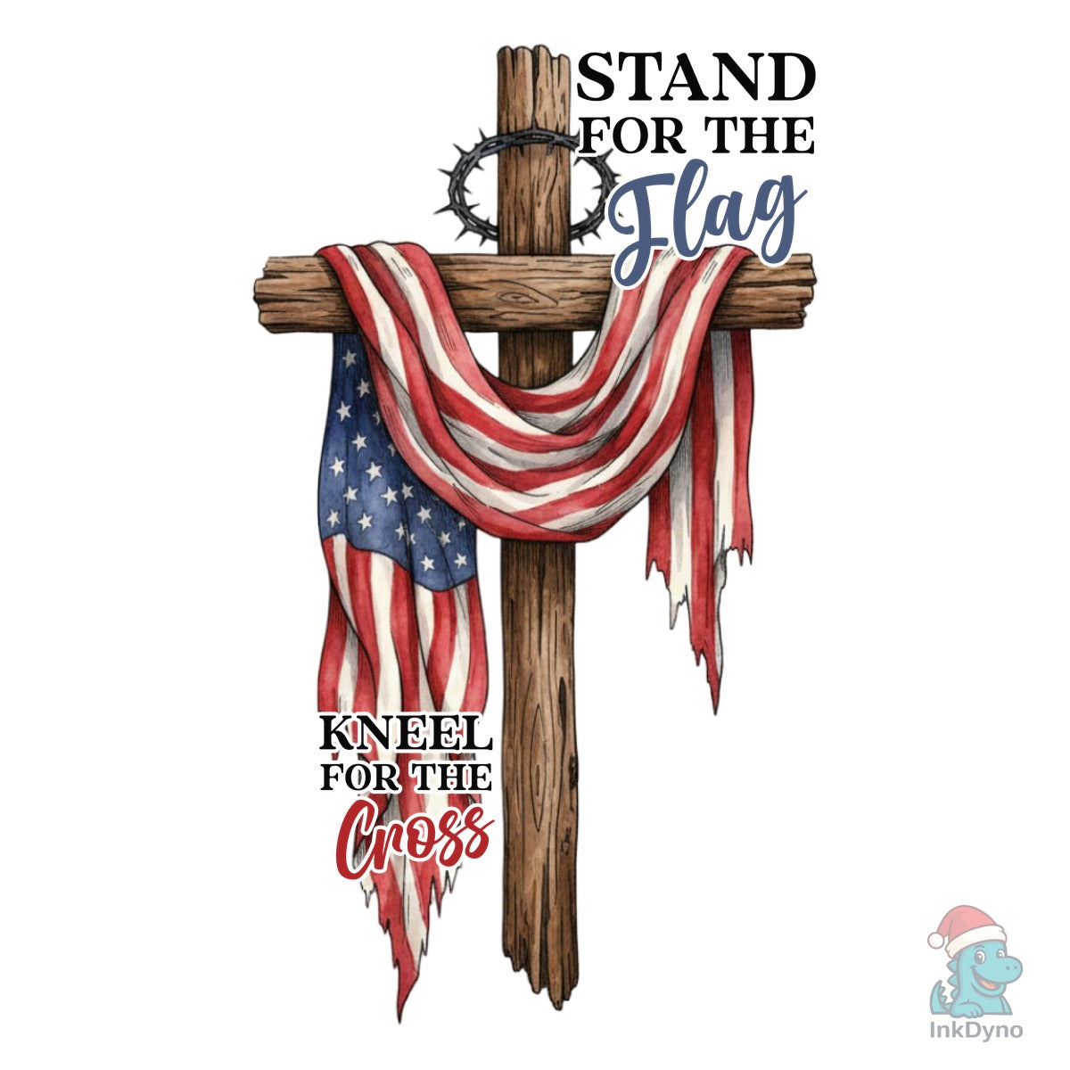 America Flag Cross Christian Freedom