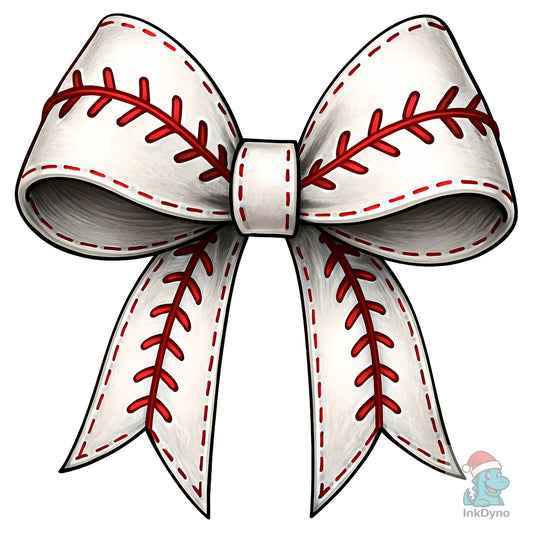 Baseball Bow Sublimation Design - DTF Transfer