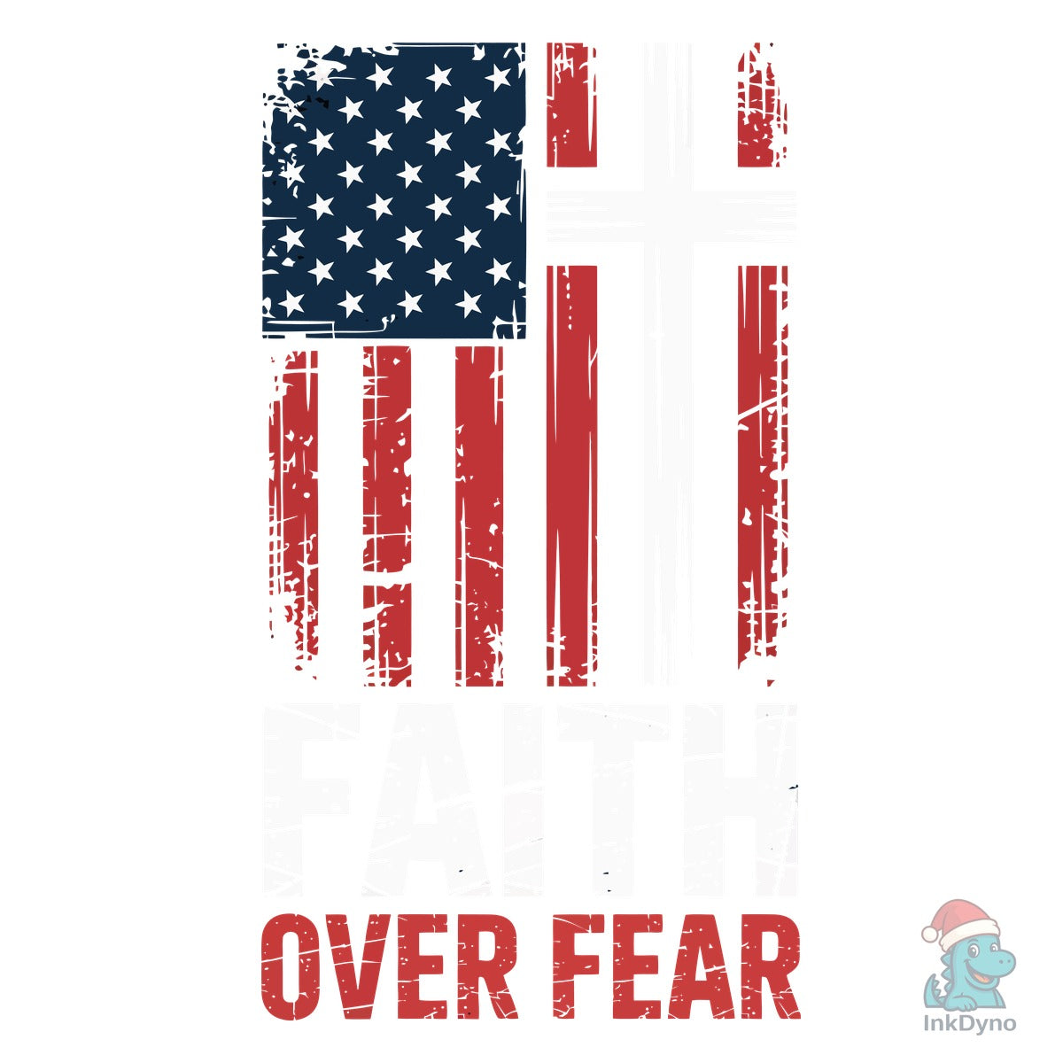 Faith over Fear USA Flag T-Shirt Design