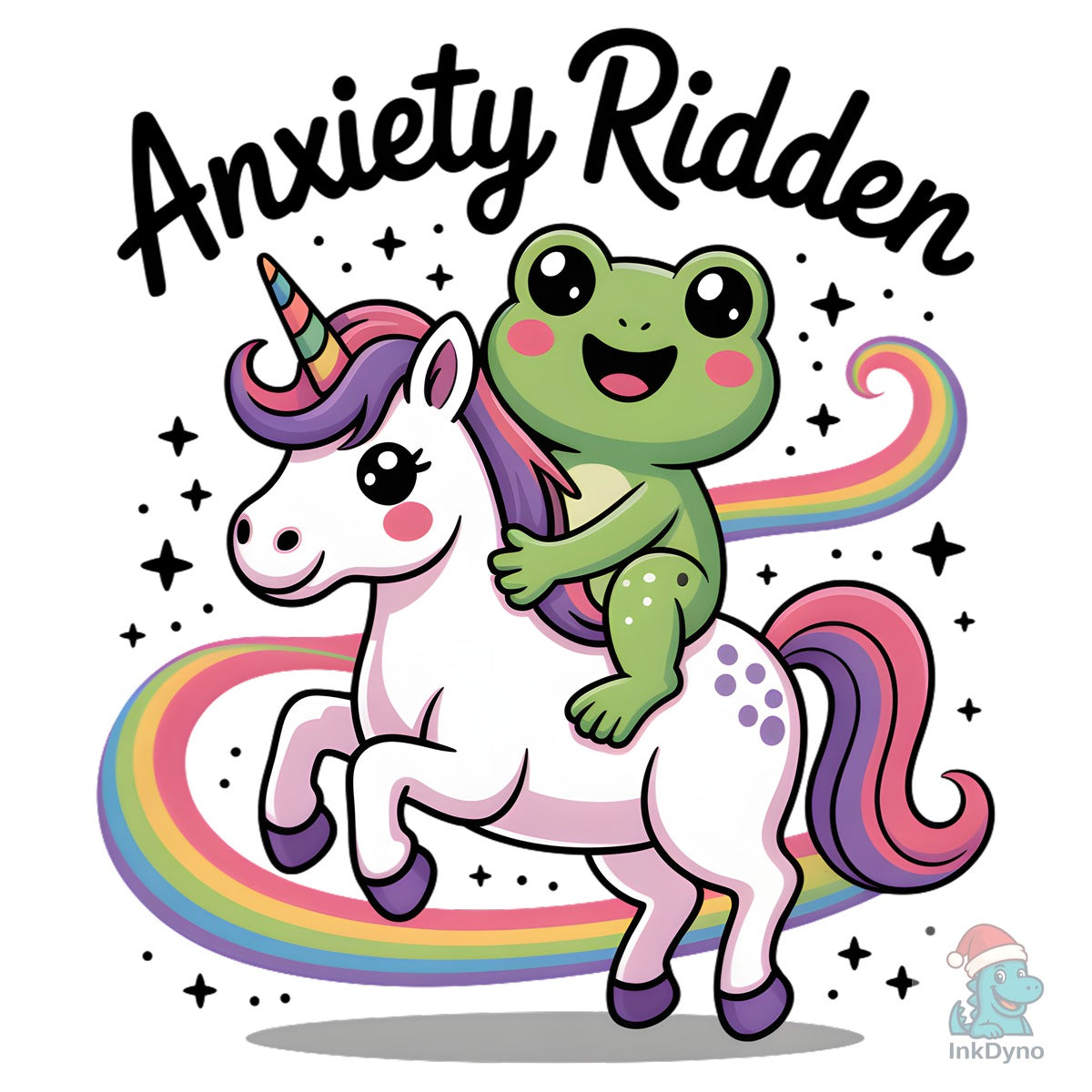 Anxious Frog on Rainbow Unicorn