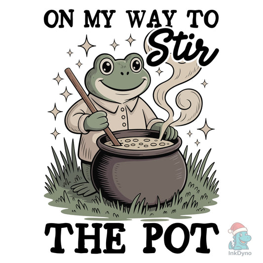 Funny Frog on My Way to Stir the Pot - DTF Transfer