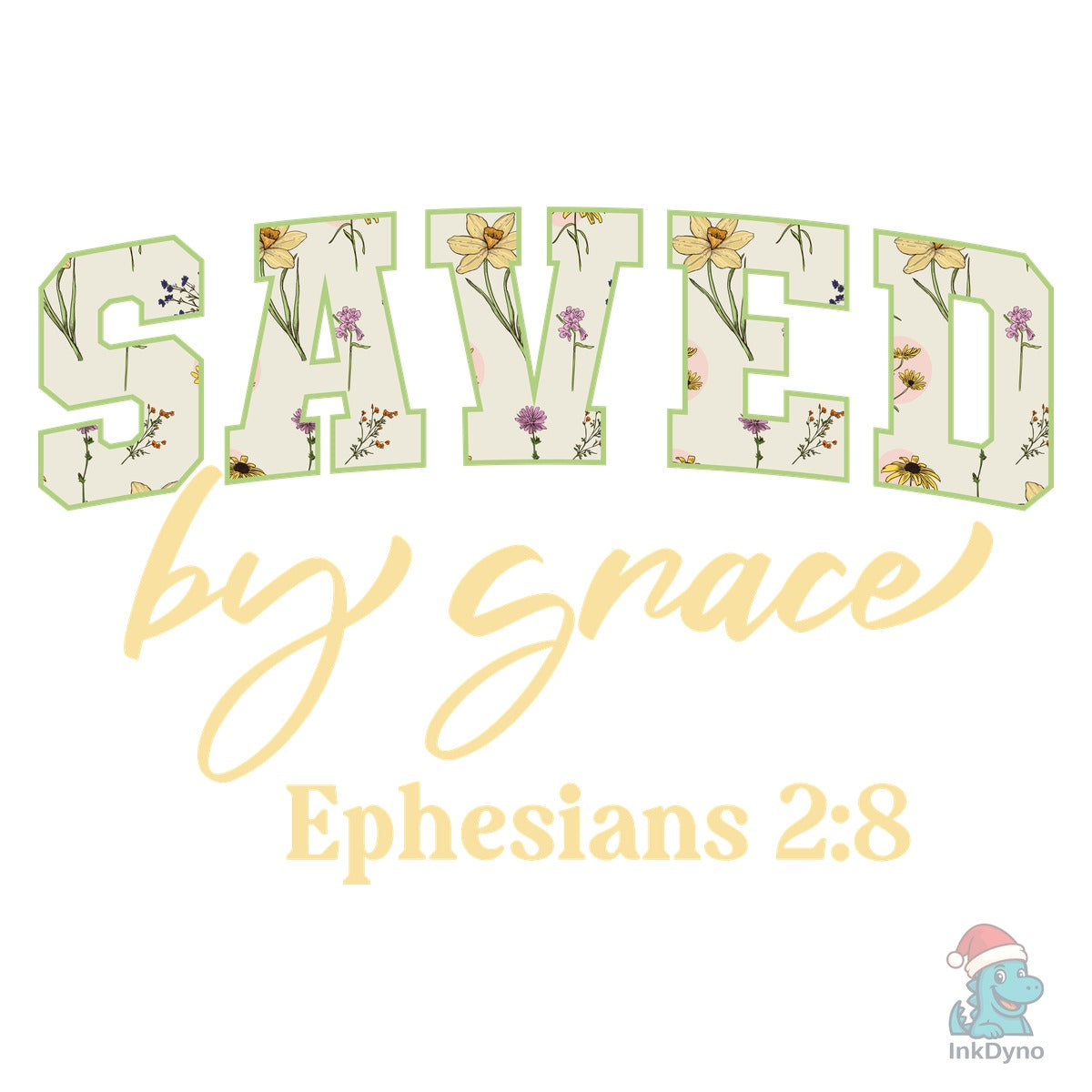 Saved by Grace Floral Christian