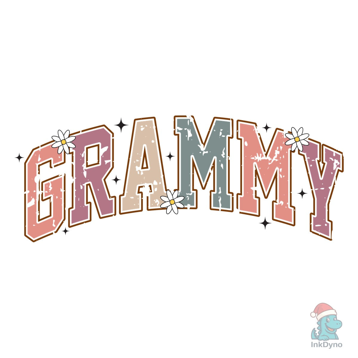 Grammy Distressed Daisy Clip Art