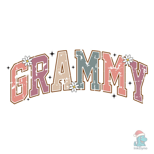 Grammy Distressed Daisy Clip Art - DTF Transfer