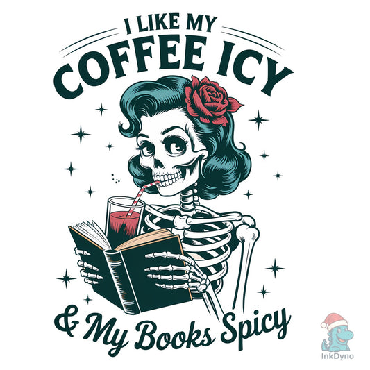 I Like My Coffee Icy Book Lover - DTF Transfer