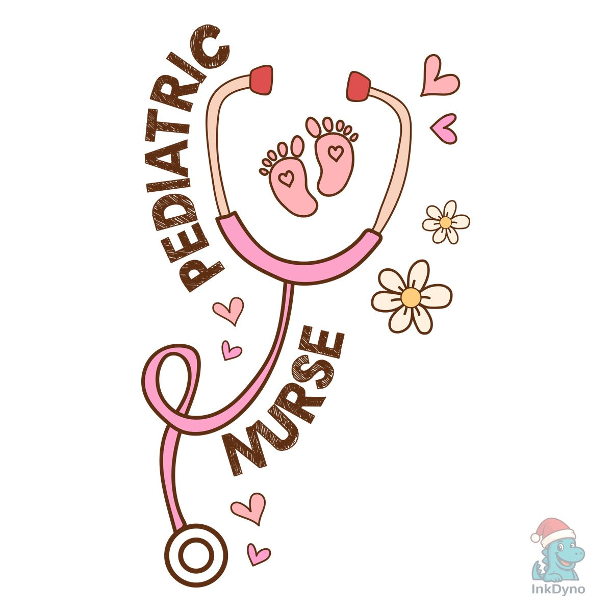 Pediatric Nurse Coquette Pink Doodle