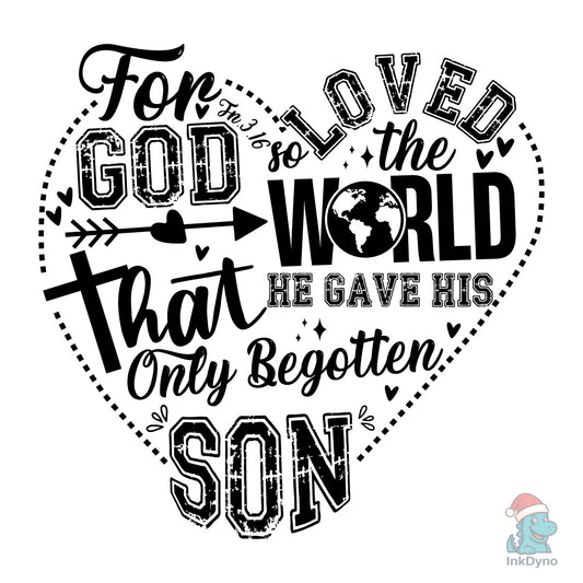 Retro John 3:16 Shirt God so Loved - DTF Transfer