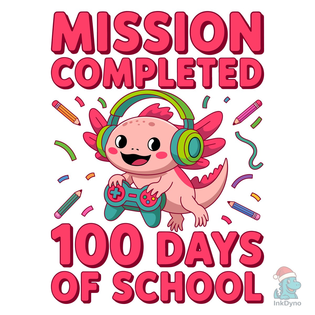 100 Days School Axolotl T-shjrt Design