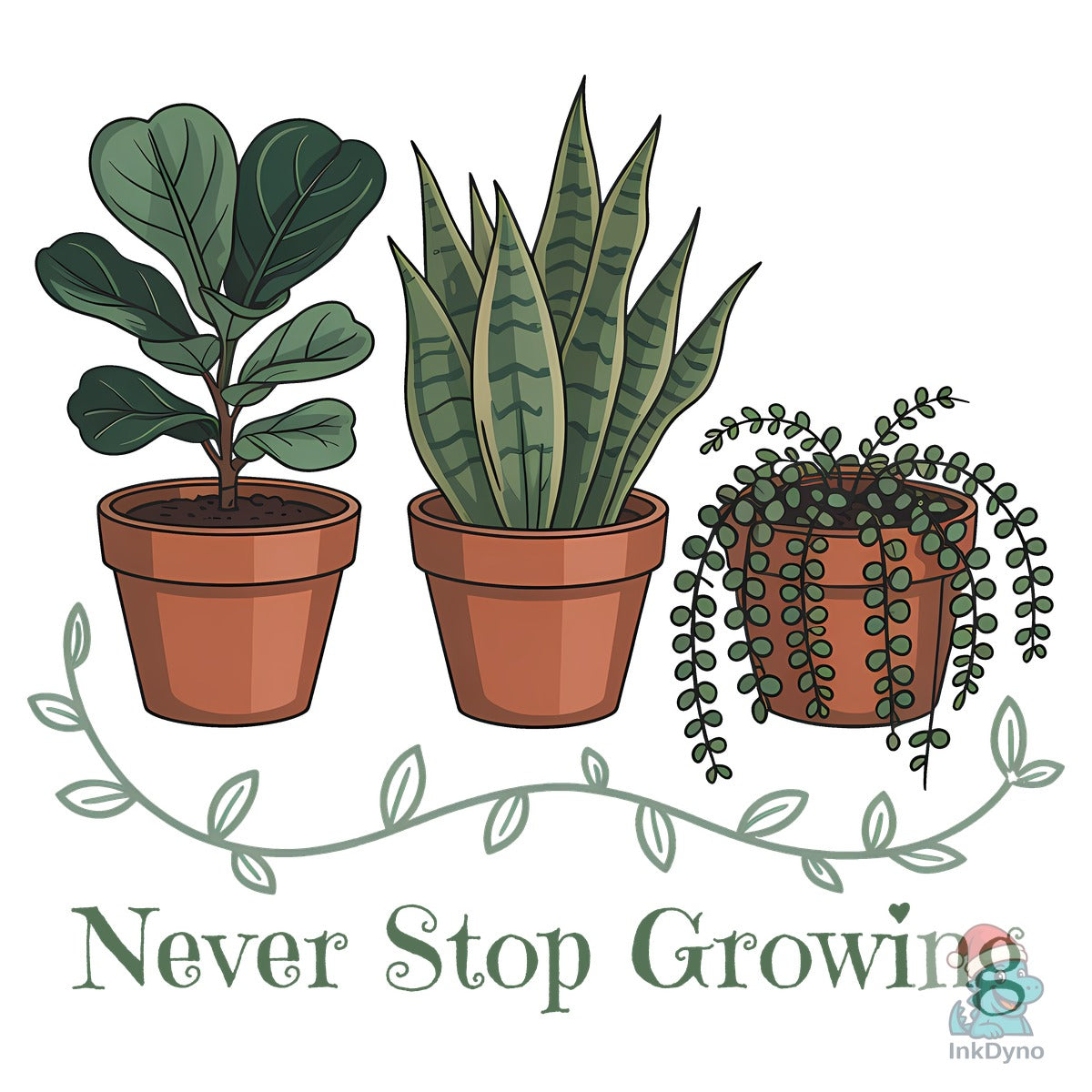 Never Stop Growing Plants Positive Shirt