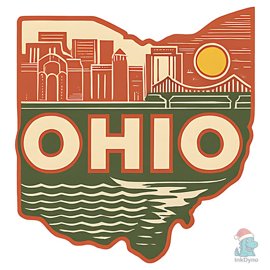 Ohio State Map - DTF Transfer